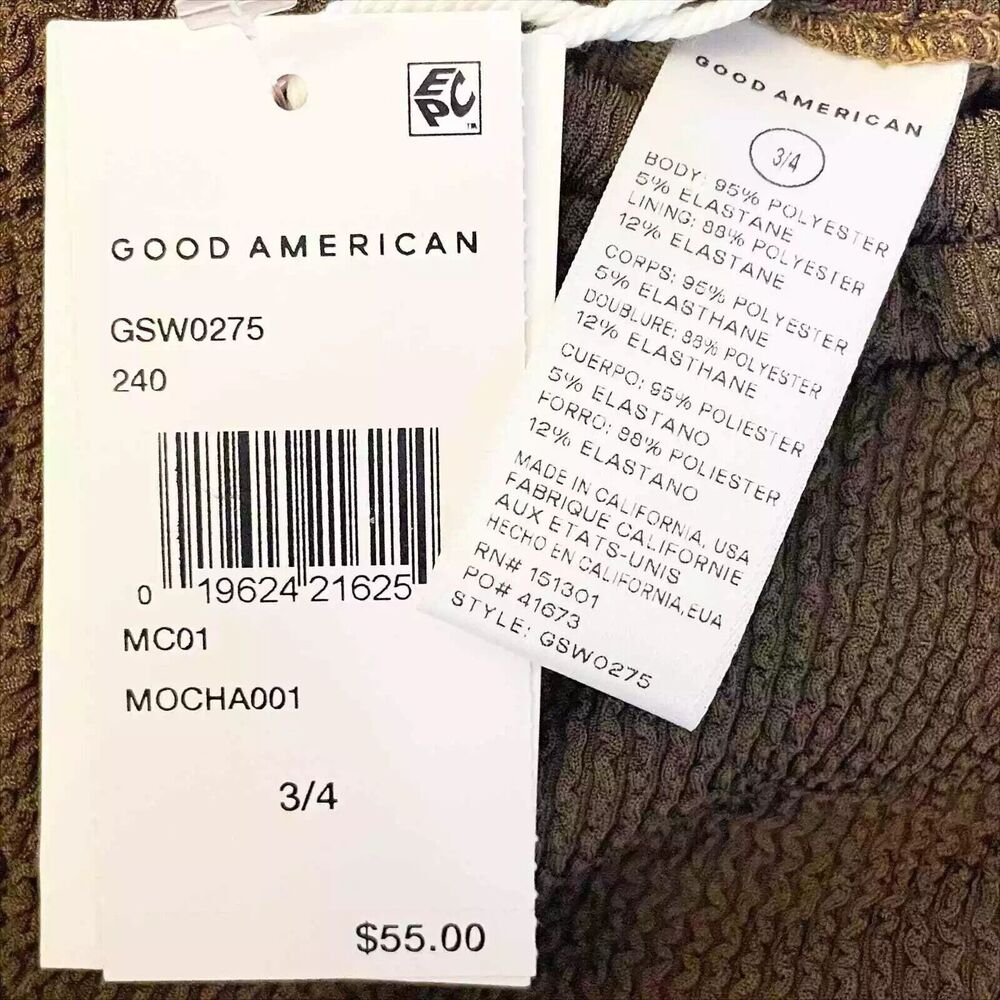 Good American Always Fits Tiny Ties Bikini Bottoms  Mocha Brown 3/4 L-XL - Picture 3 of 5